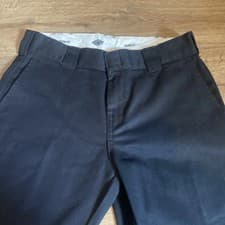 Image of DICKIES 874 WORK PANT SLIM FIT MEN's W32 L30 ZIP FLY BLACK TROUSERS CHINO