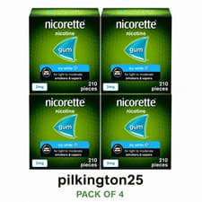 Image of Nicorette 2mg Nicotine Gum Icy White Sugar Free 840 Pieces (4 Pack) Aid
