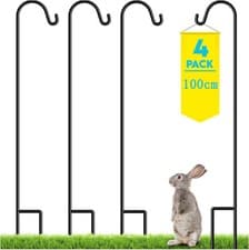 Image of 4x Shepherds Hooks Crook 100cm Metal Stakes Garden Heavy Duty Bird Feeders Poles