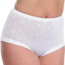 Image of Pack of 3 Full Cuff Leg Eyelet Cotton Brief Breathable Briefs Knickers Underwear