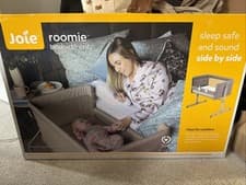 Image of Joie Roomie Bedside Crib Gray Flannel