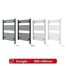 Image of Prefilled Thermostatic Electric Heated Towel Rail Rads Radiator Straight Curved