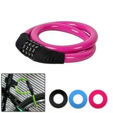 Image of Resettable Cable Chain Combination Number 4 Digit Password Bike Lock Padlock