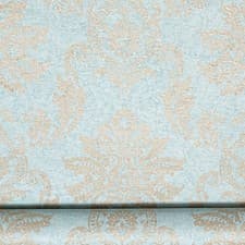 Image of Teal Floral Damask Wallpaper Gold Metallic Shimmer Thick Heavy Weight Feature