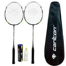 Image of Carlton Pro Fury Badminton Racket Twin Set, Cover & 6 Shuttles