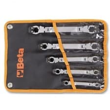 Image of Beta 187/B5 5 Piece Metric Flexi 'Openable' Spanner Wrench Set 8-17mm Pipes