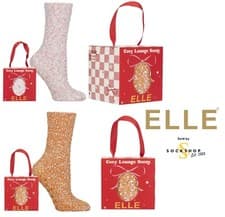 Image of Gift Boxed Socks, Women's, Popcorn Feather Cosy, Grips, Xmas Present 1 Pair Elle