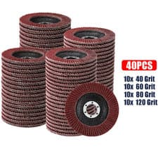 Image of 40x Flap Grinding Sanding Discs 115mm 4.5" 40 60 80 120 Grit Angle Wheel