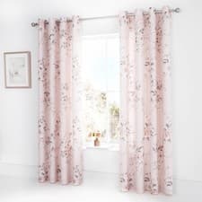 Image of Catherine Lansfield Canterbury Floral 66x72 Inch Lined Eyelet Curtains Two Pane
