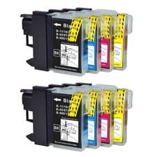 Image of 8 Ink Cartridges (Set) to replace Brother LC980 & LC1100 non-OEM / Compatible