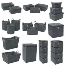 Image of JVL Shadow Rectangular Fabric Storage Collection