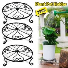 Image of 3X Metal Iron Flower Plant Pot Display Stand Shelf Garden Decor Indoor Outdoor