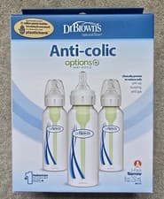 Image of Dr. Brown's 8oz Narrow Baby Bottle, Anti-Colic Options+, Pack of 3 SEALED.
