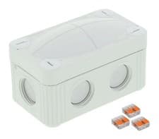 Image of Wiska Combi Junction Box Grey 206 85x49x51mm 3 x Wago 221 10109901 LG 3xWAGO
