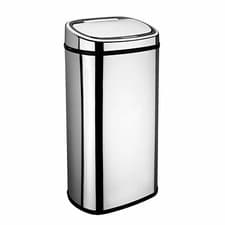 Image of 68L Kitchen Sensor Bin Automatic Waste Dustbin Home Office Chrome Lid Silver Bin