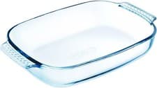 Image of Oven Dish Glass Pyrex Roaster Rectangular High Resistance Grip Handle 38cm, 3.6L