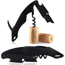 Image of Corkscrew 3-in-1 Waiters Friend Cork Screw Wine Bottle Opener - Black