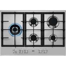 Image of AEG HGB75500SM Built In 74cm 5 Burners Stainless Steel Gas Hob