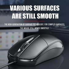 Image of Wired Mouse For PC Laptop Computer Wheel-Black USB Optical Wired Scroll Mouse