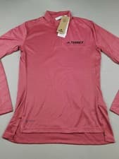 Image of ADIDAS Womens Size S Terrex MT Half Zip T-Shirt (BNWT) Red Aeroready Recycled LS