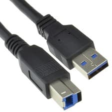 Image of USB 3.0 SuperSpeed Cable Type Plug A to Type B Plug BLACK 0.5m USB3 Printers