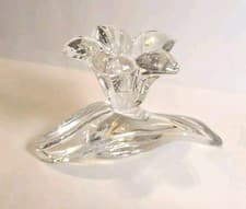 Image of Vintage Gorham "Daffodil" Clear Crystal  Candle Holder Light Reflecting Facets