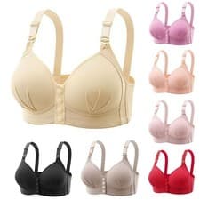 Image of Women’s Front Fastening Push Up Bra – Non-Wired Soft Cup Comfort Underwear UK