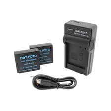 Image of Battery x2 DMW-BLE9/E, DMW-BLG10/E 1025mAh & USB Battery Charger for Panasonic