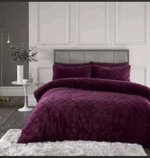 Image of Catherine Lansfield Cosy Diamond Duvet set King CHEAPEST ON EBAY