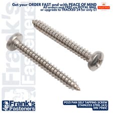 Image of 2.2mm / #2 POZI PAN SELF TAPPING SCREW ● A2 STAINLESS STEEL