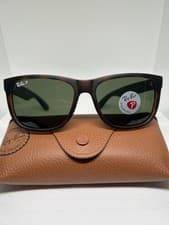 Image of Ray-Ban Justin Sunglasses RB4165 865/9A Matte Brown Havana Polarized 54mm w/case
