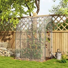 Image of 143x118x212cm Outdoor Walk-In Lean to Wall Tunnel Greenhouse with Roll Up Doors