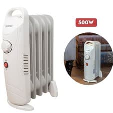 Image of Benross 5 Fin Mini Oil Filled Radiator 500W Portable Heater 50Hz White - 41640