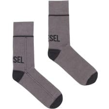 Image of Diesel Mens Socks SKM-RAY 0CGBN 97G Cotton Crew Sports Stretch Striped Cuff Logo