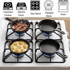 Image of Hiceeden 4 Pack Mini Cast Iron Skillet, 4 Small Frying Pans with Double...