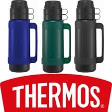 Image of THERMOS Mondial Flask Glass Vacuum Insulated Thermal Hot Cold Drink 1.8L/1L/0.5L