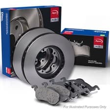 Image of APEC Front Brake Discs & Brake Pads Set Fits Nissan Opel Movano Renault Vauxhall