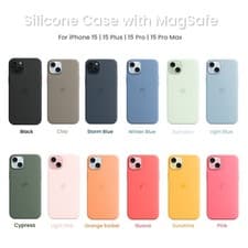 Image of For iPhone 15 |15 Plus|15 Pro|15 Pro Max Soft Silicone Case With MagSafe-[LOGO]