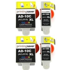 Image of 4x Advent 10 Compatibe Ink Cartridge for ABK10 ACLR10 for A10 AW10 AWP10 Printer