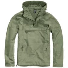 Image of Brandit Classic Windbreaker Hooded Anorak Mens Jacket Cadet Hiking Hunting Olive