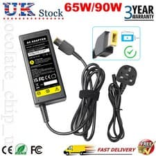 Image of 20V 65W/90W AC Adapter Power Supply Charger For Lenovo Thinkpad Laptop UK Plug