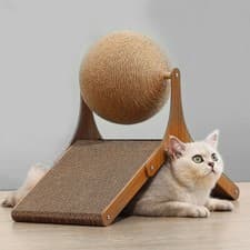 Image of Sisal Cat Ball Scratching Post Climbing Activity Centre Scratcher Board Tower