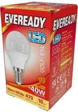 Image of 6W = 40W Equiv LED Golf Ball Light Bulbs E14 / SES Warm Cool, Daylight White ECO