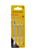 Image of Stanley STA23063-XJ Jigsaw Blades Cutting Wood Laminates 10TPI U-Shank Pack of 3