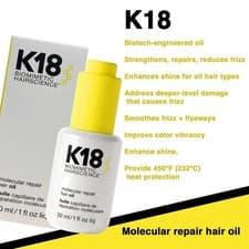 Image of K18 Molecular Repair Hair Oil 30ml Strengthens, reduces frizz + repairs