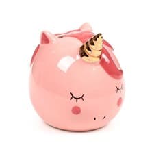 Image of Unicorn Enchanted Rainbows🦄 Unicorn Pink or White Ceramic Money Box