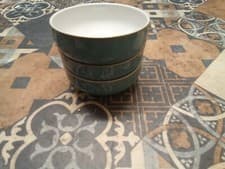 Image of Denby - Elements - Blue - Cereal Soup Dessert Bowls X3 Excellent Condition