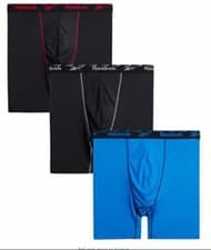 Image of 3 REEBOK 2XL 3XL 4XL BLACK GRAY RED BLUE PERFORMANCE TRAINING BOXER BRIEFS