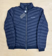 Image of Armani Exchange Jeans Quilted Down Padded Jacket Zip up Navy Blue Italy Designer