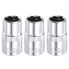 Image of 3pcs 6-Point Socket 1/2" Drive by 9/16" SAE 1.5" Length CR-V Shallow Sockets